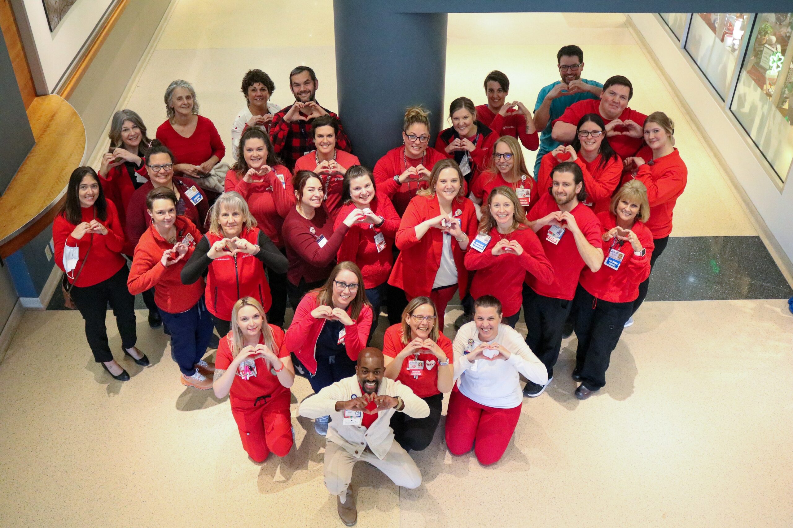 Central Maine Healthcare team members go red for Heart Month
